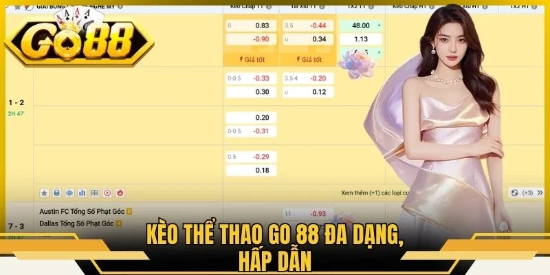 Kèo thể thao Go 88 đa dạng, hấp dẫn